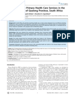 Utilization of The Primary Health Care Services in The Tshwane Region of Gauteng Province, South Africa