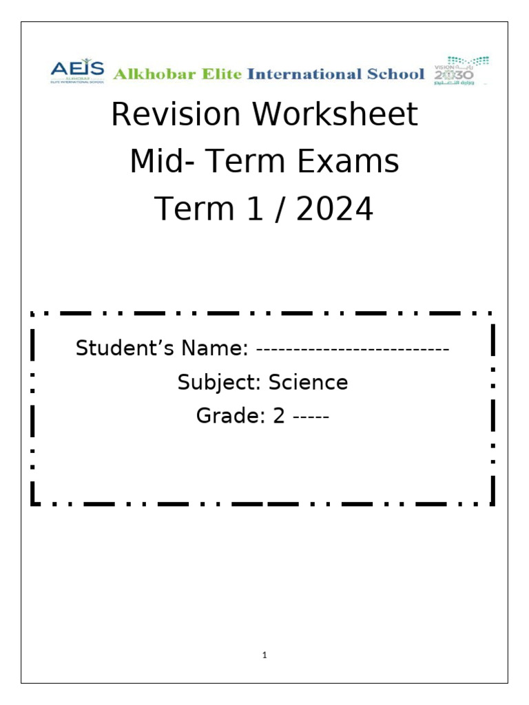 Grade 2 Science Revision Worksheet | PDF