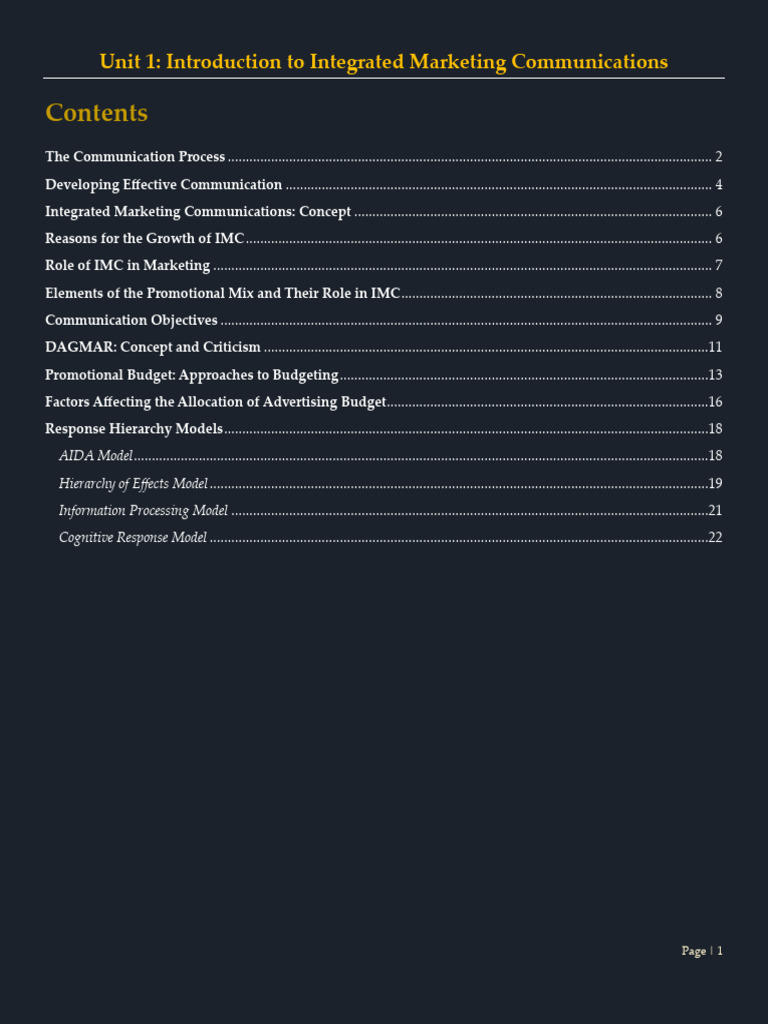 Integrated Marketing Communications Overview | PDF | Marketing ...