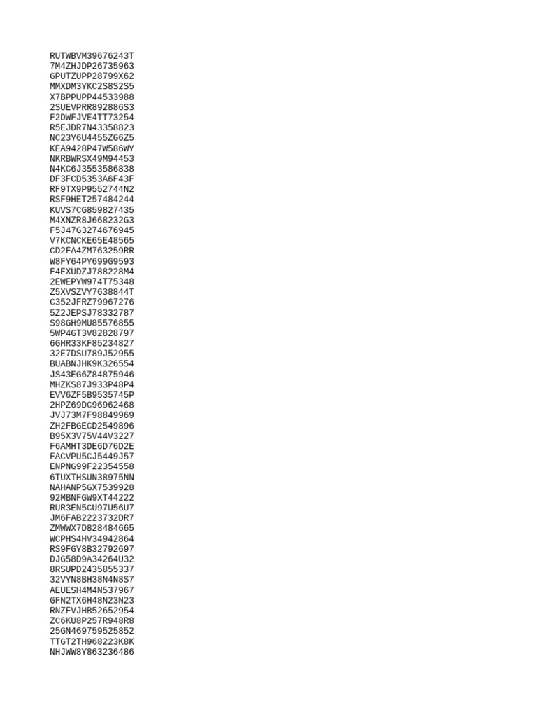List of Unique Codes and Identifiers | PDF