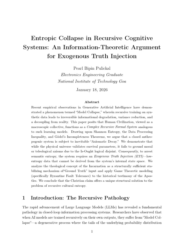 Entropic Collapse in Recursive Cognitive Systems: An Information ...