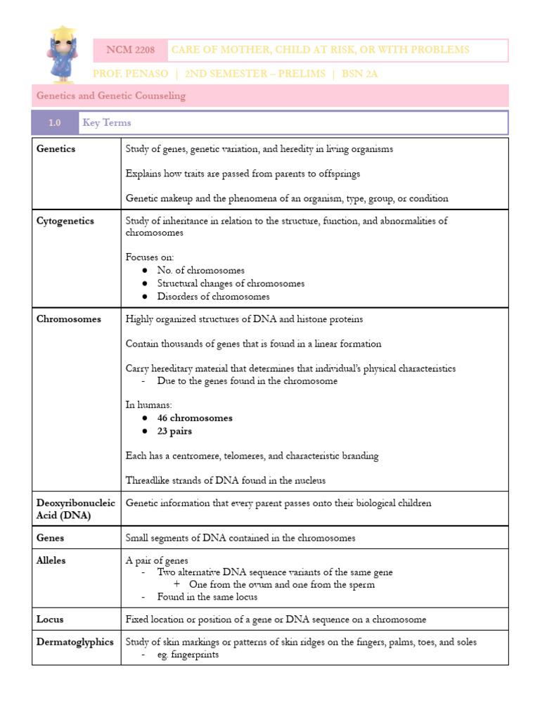 Genetics and Counseling in Nursing | PDF | Gene | Genetics