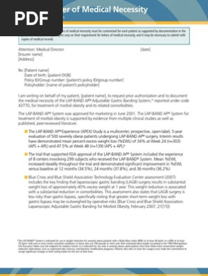letter of medical necessity for glp 1 Sample Letter of Medical Necessity | PDF | Bariatric Surgery