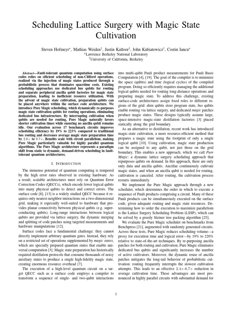 Dynamic Scheduling for Quantum Lattice Surgery | PDF | Quantum ...
