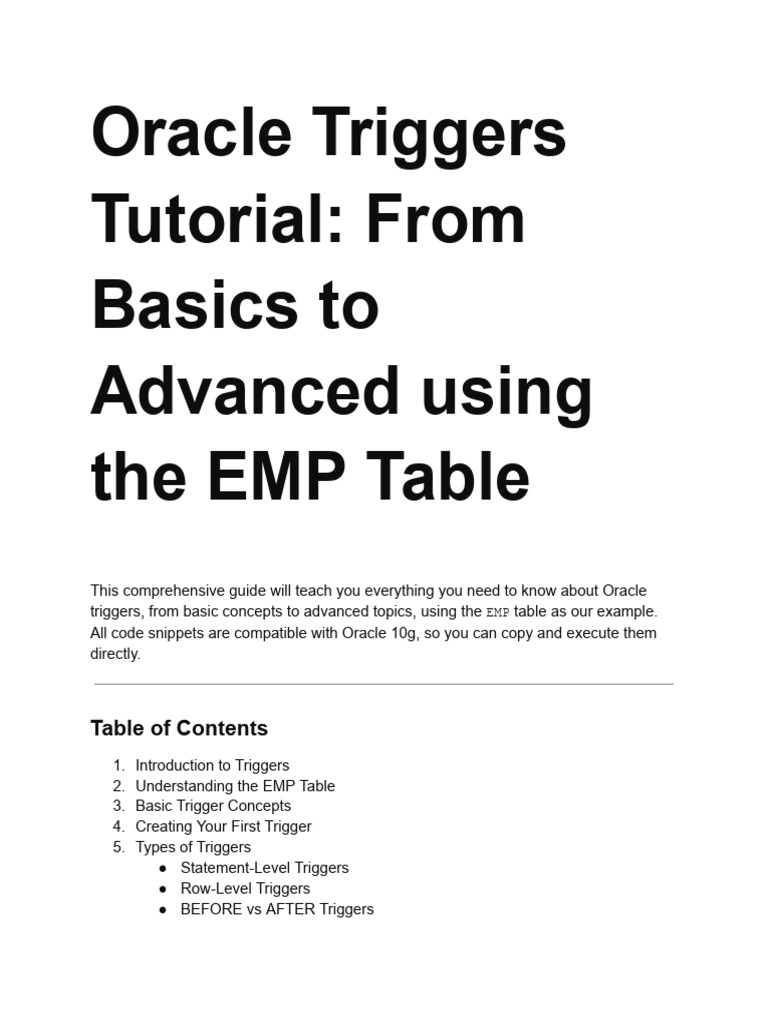 Oracle Triggers: A Complete Guide | PDF | Information Retrieval ...