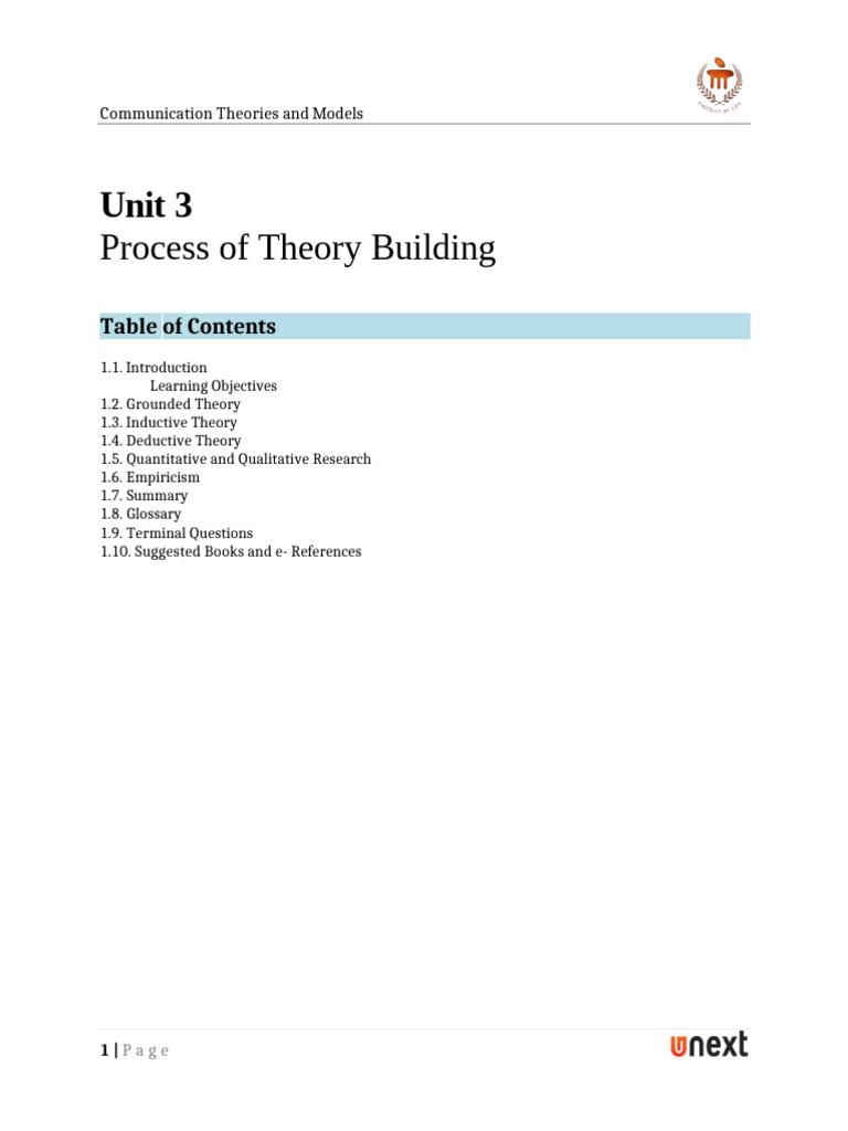 Communication Theories and Models-Unit 3 (2) | PDF | Empiricism ...
