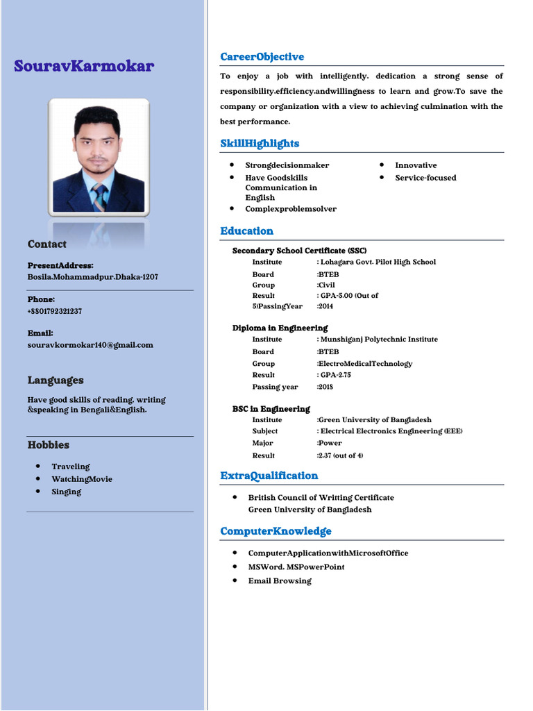 Uploaded CV Sourav Kormokar | PDF