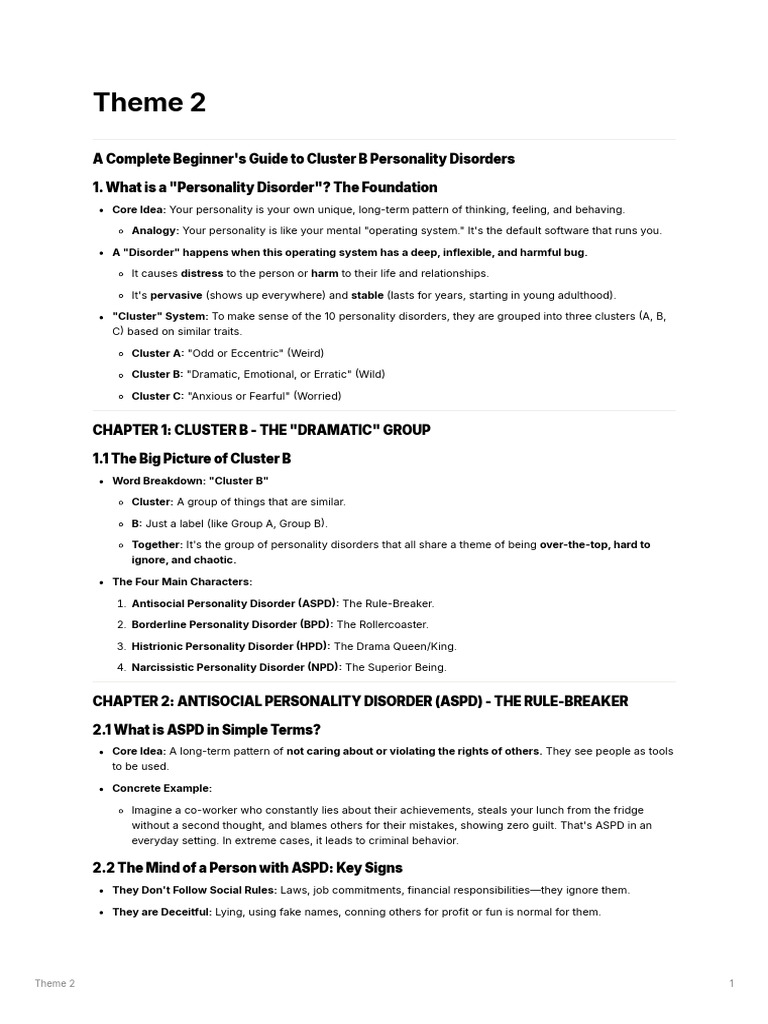 ABNORMAL PSYCH LU7 THEME 2 | PDF | Personality Disorder | Dialectical ...