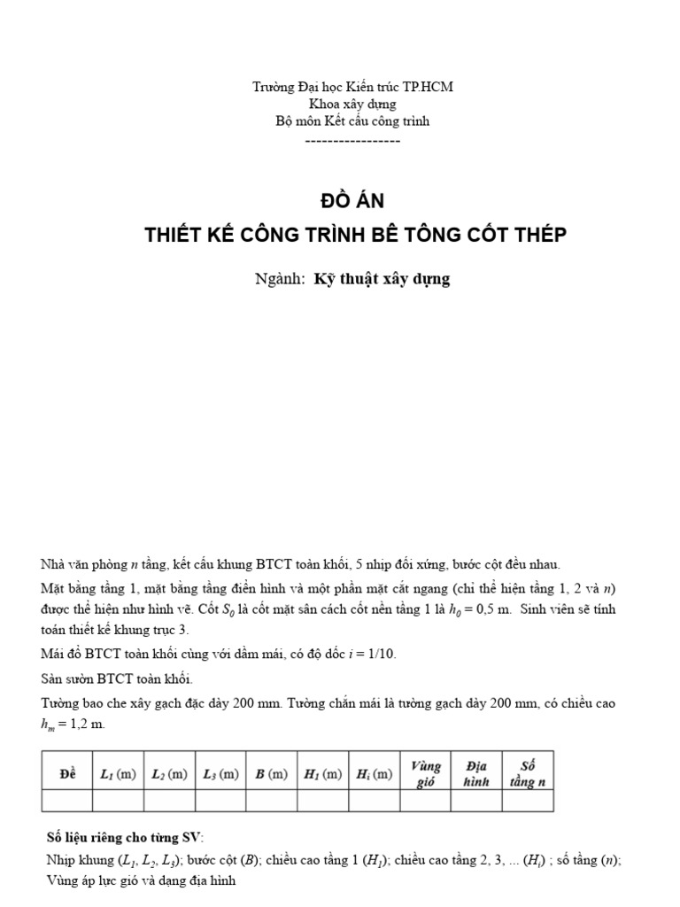 Do An Khung BTCT - XD - Notes | PDF