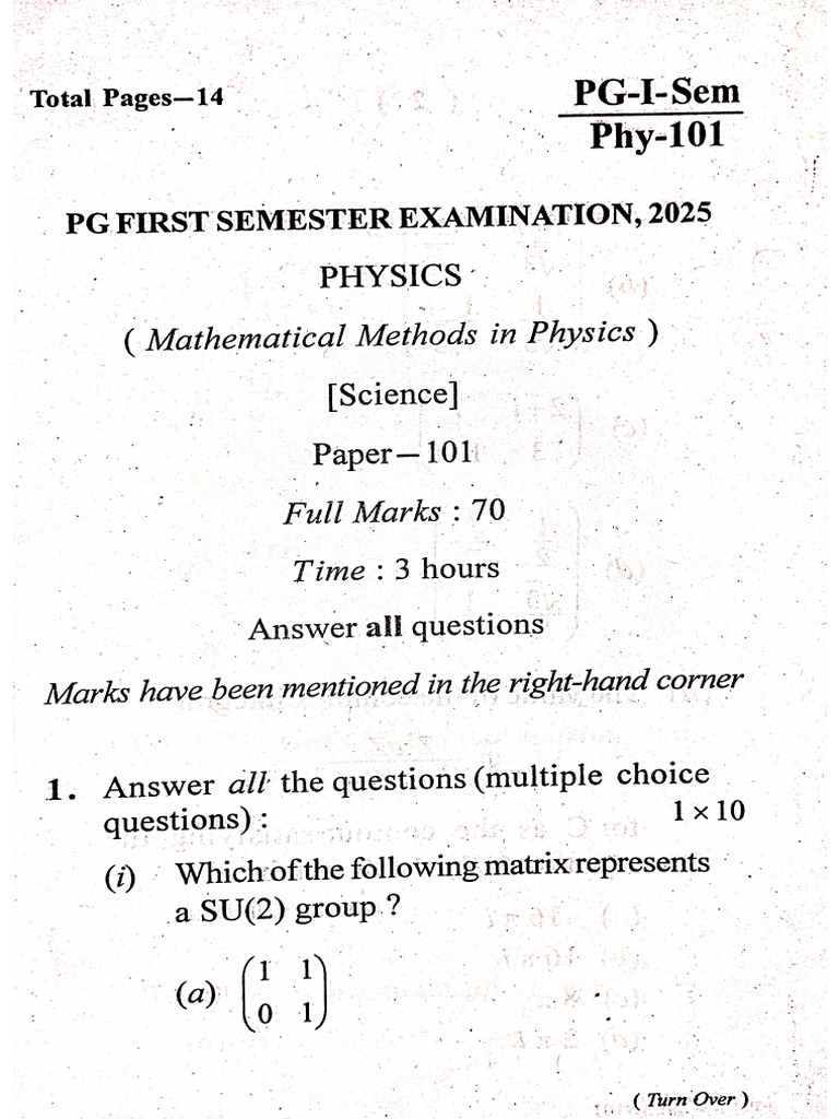 PG 1st Sem Pyqs | PDF