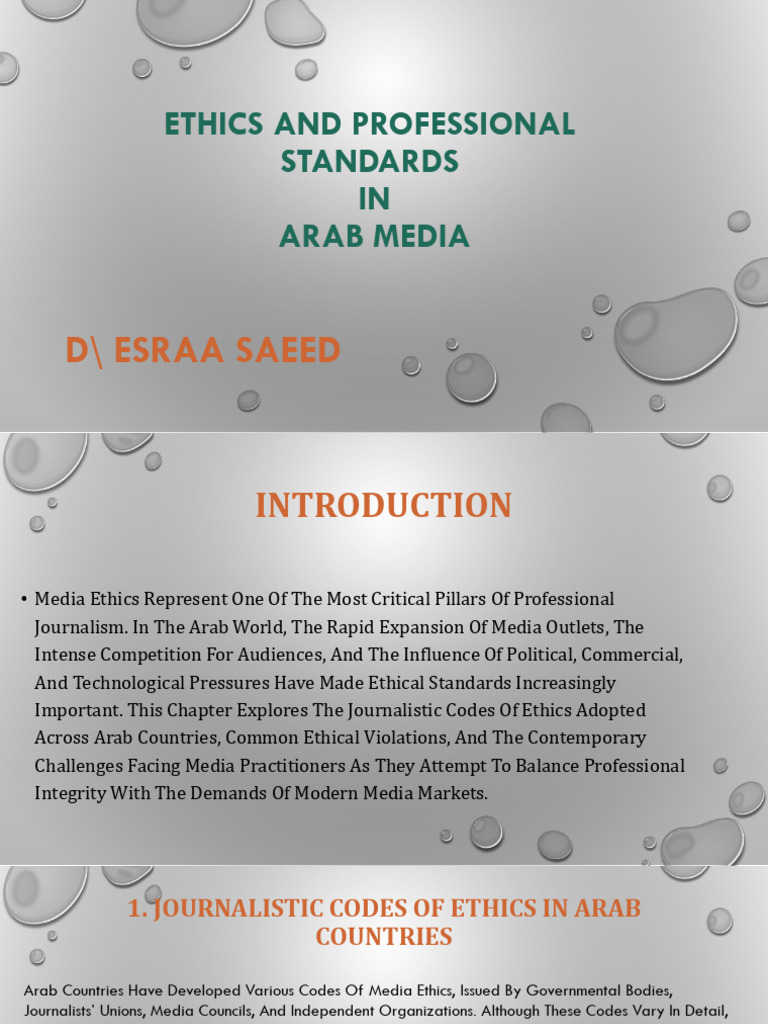 Arab Media Ethics and Standards Overview | PDF | Journalism | Communication