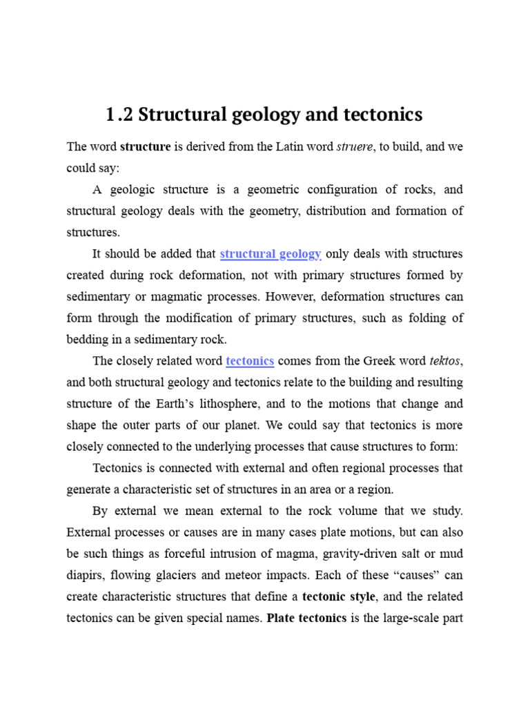 Structural Geology and Tectonics Overview | PDF | Geology | Structural ...