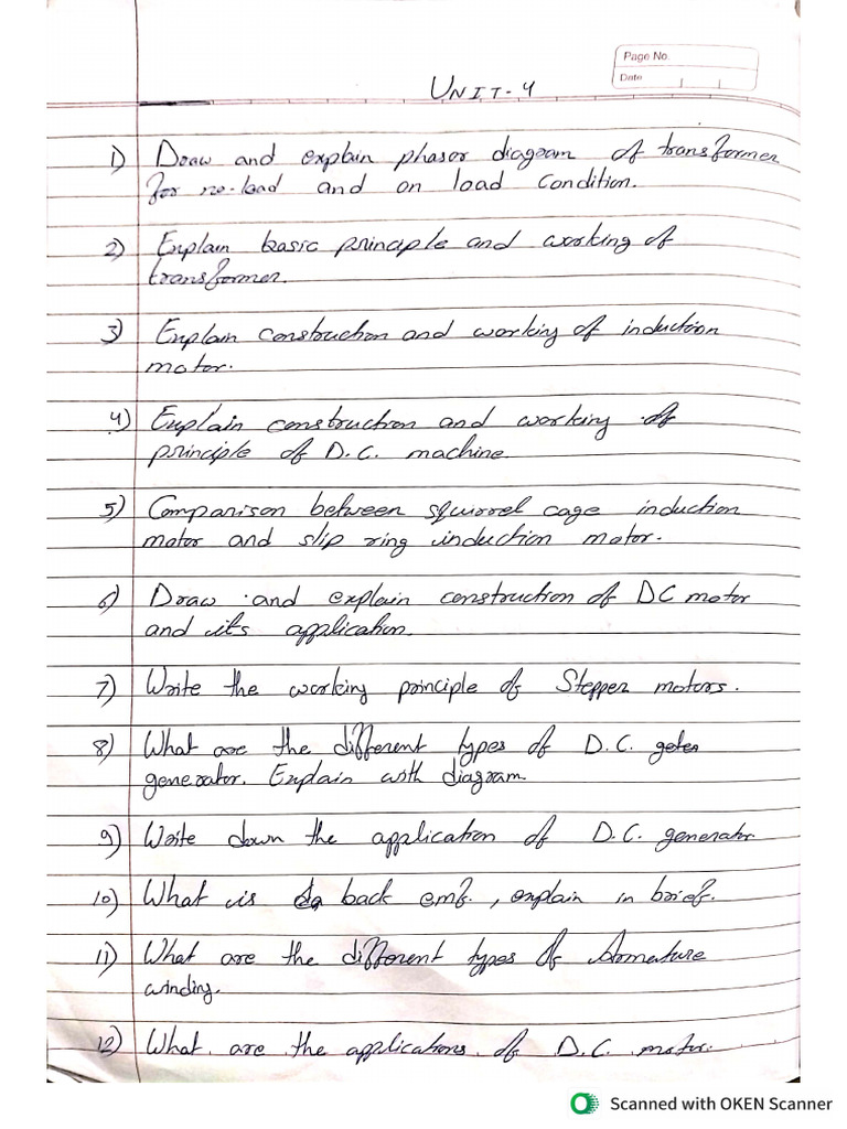 BEEE 4-5 Unit Imp Questions | PDF