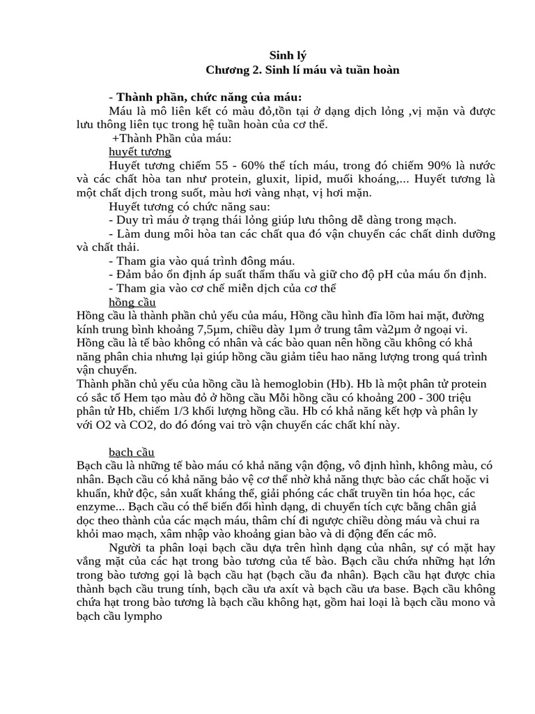 Sinh Lí | PDF