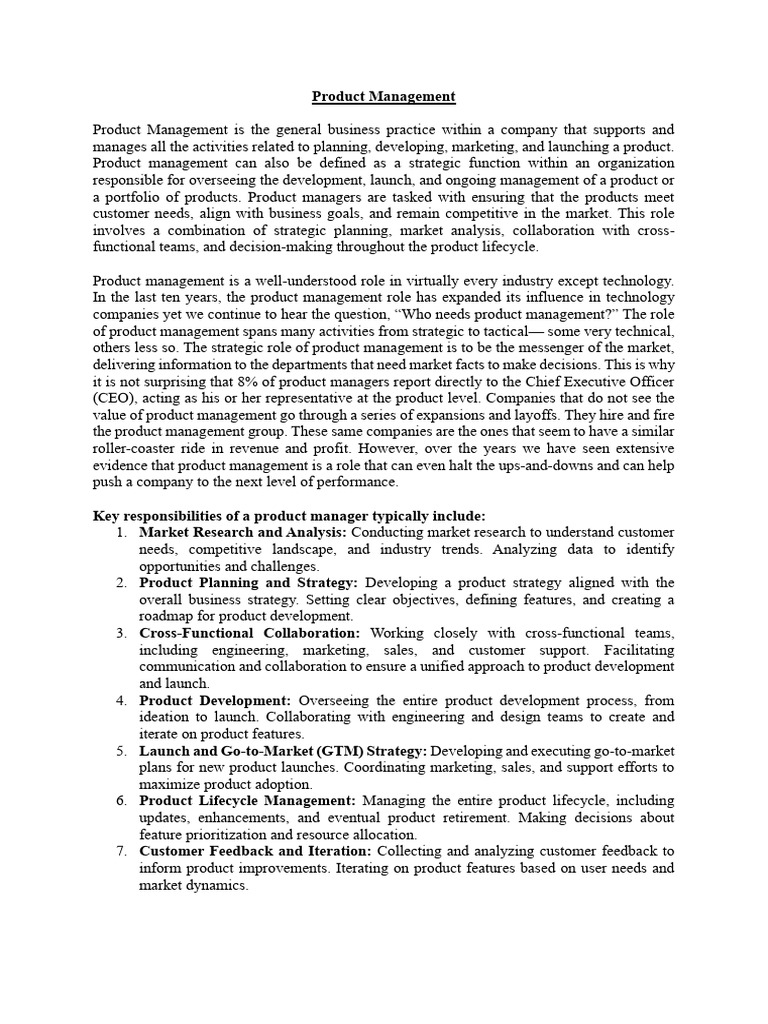 Essential Skills in Product Management | PDF | Marketing | Performance ...