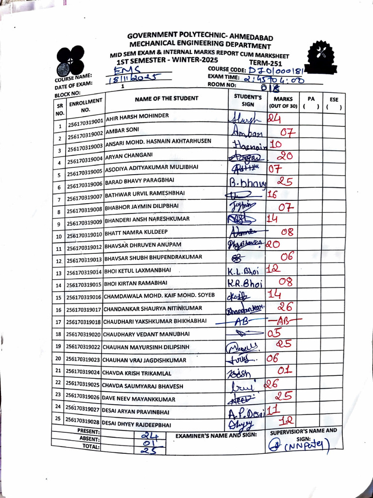 EMS marks | PDF
