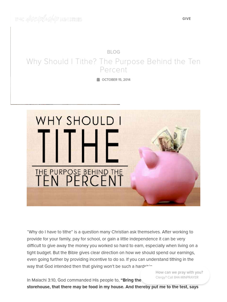 Why Should I Tithe_ the Purpose Behind the Ten Percent - IPHC ...