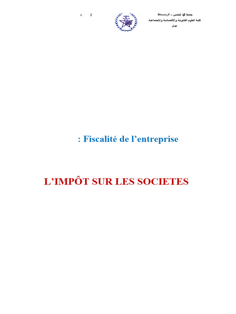 Impôt sur les sociétés : base imposable | PDF | Capitaux propres ...