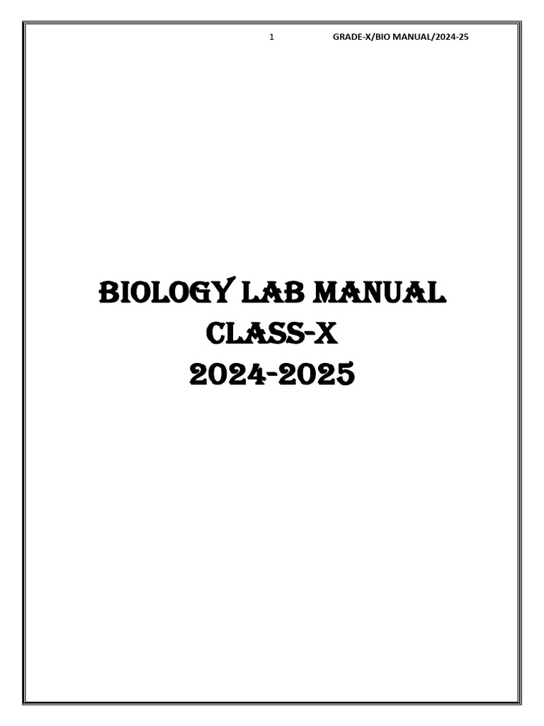 Biology Lab Manual for Class X 2024-25 | PDF | Stoma | Leaf