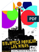 Cartel Biblioteca Popular "Las Minas"