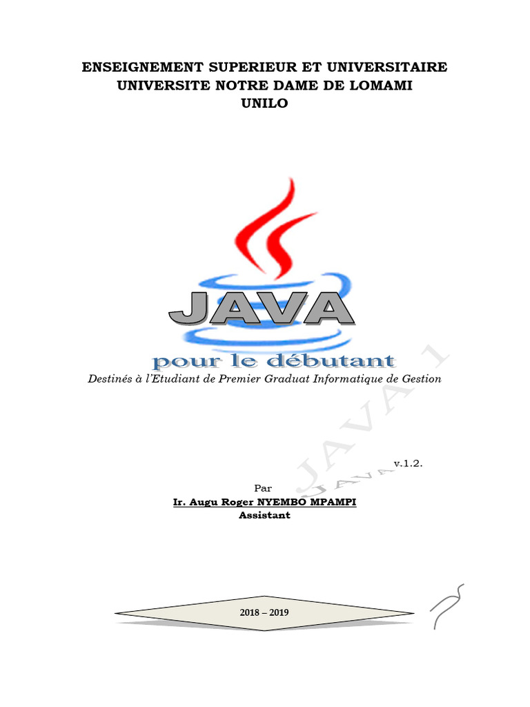Initiation à la programmation JAVA pour débutants | PDF | Java ...
