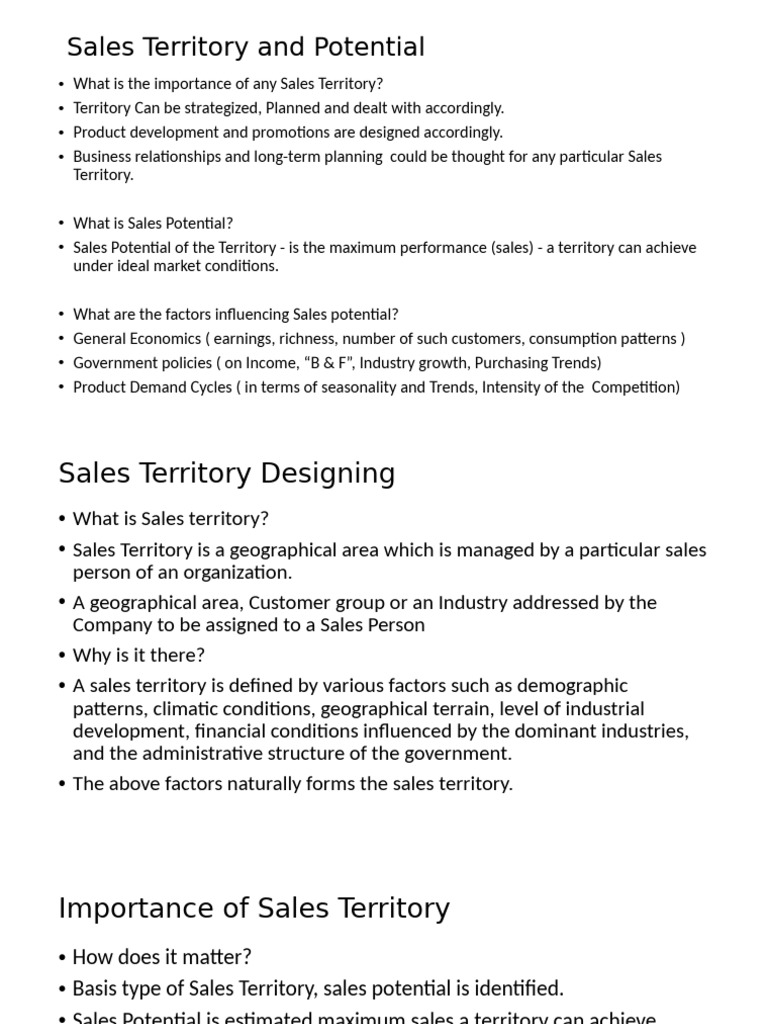 Sales Territory Management Strategies | PDF | Market (Economics ...