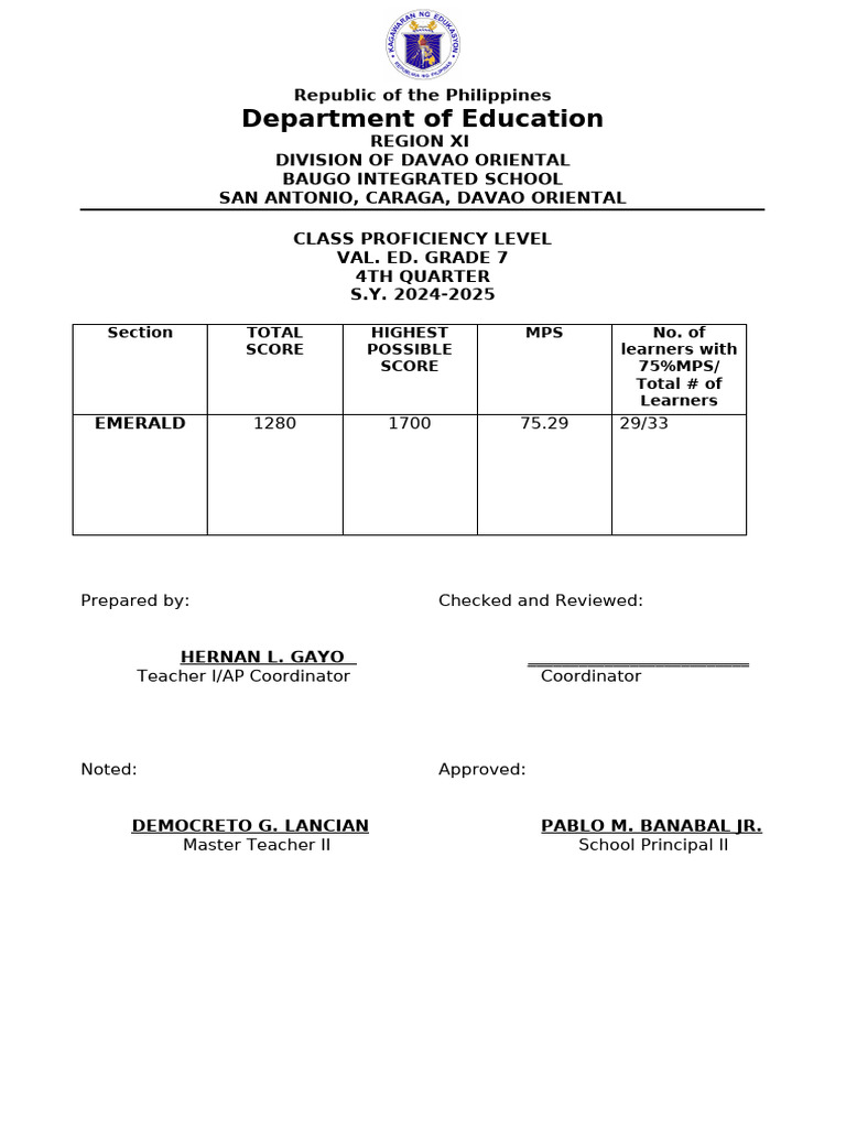 CPL GRADE 7 AP | PDF | Philippines