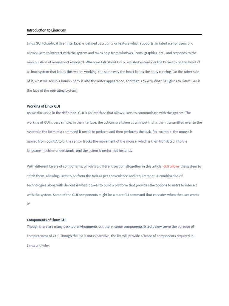 Introduction to Linux GUI | PDF | Graphical User Interfaces | Desktop ...