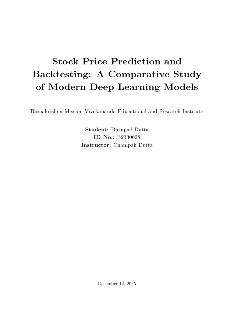 Stock Price Prediction with Deep Learning | PDF | Forecasting | Time Series