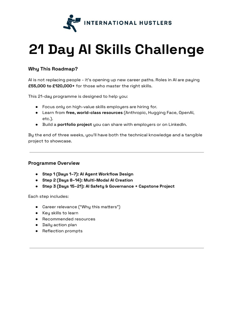 21-Day AI Skills Development Program | PDF | Artificial Intelligence ...