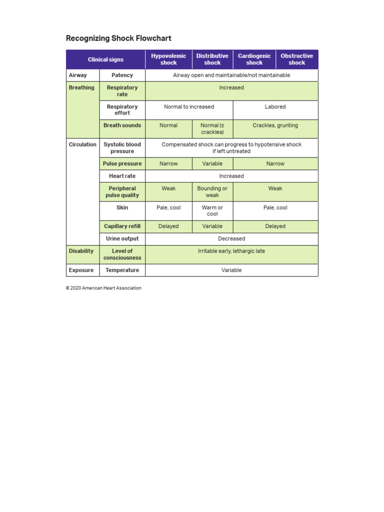 Shock Recognition Flowchart Guide | PDF