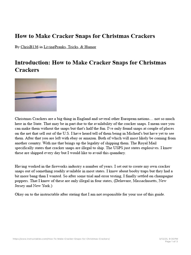 How to Make Cracker Snaps for Christmas Crackers - 3 Steps ...
