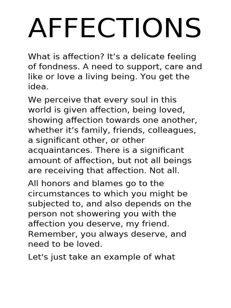 Understanding Affection and Its Importance | PDF