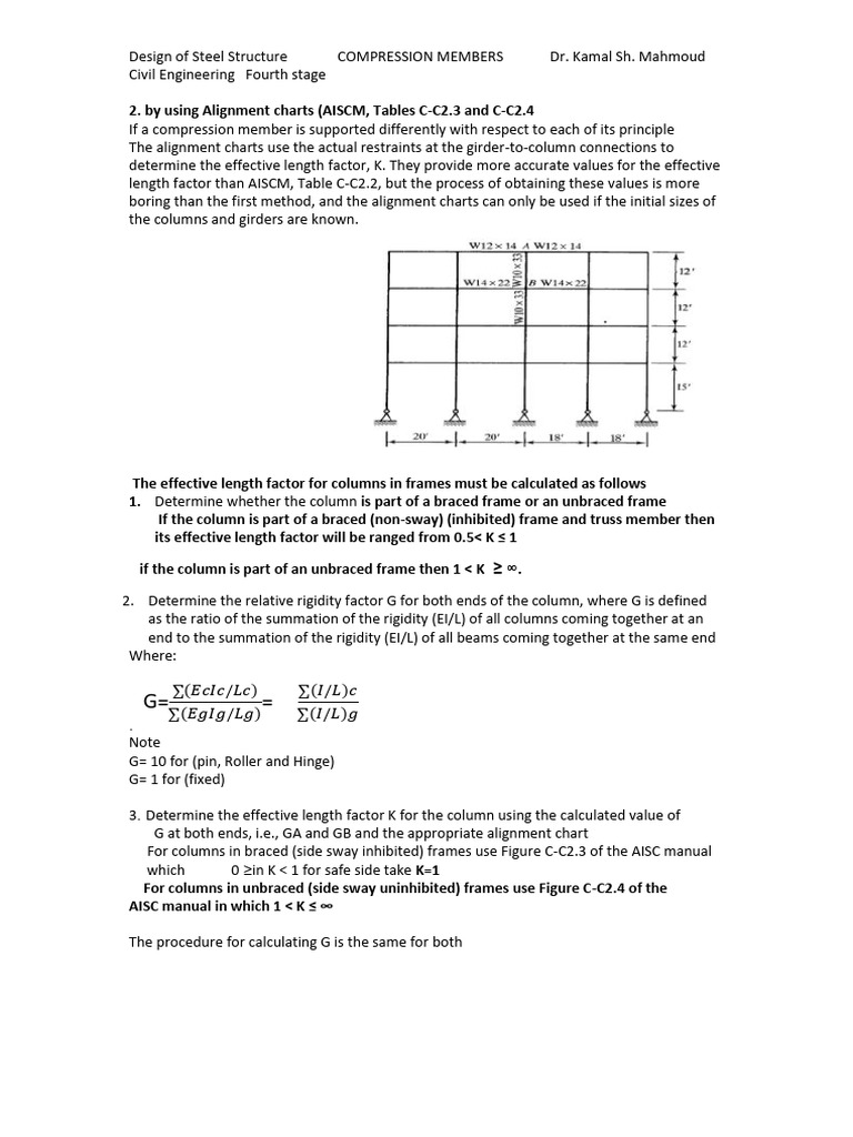 Effective Length Factors in Steel Columns | PDF | Structural Engineering