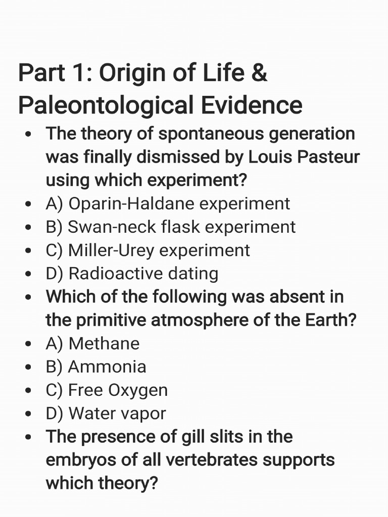 Evolution Questions | PDF