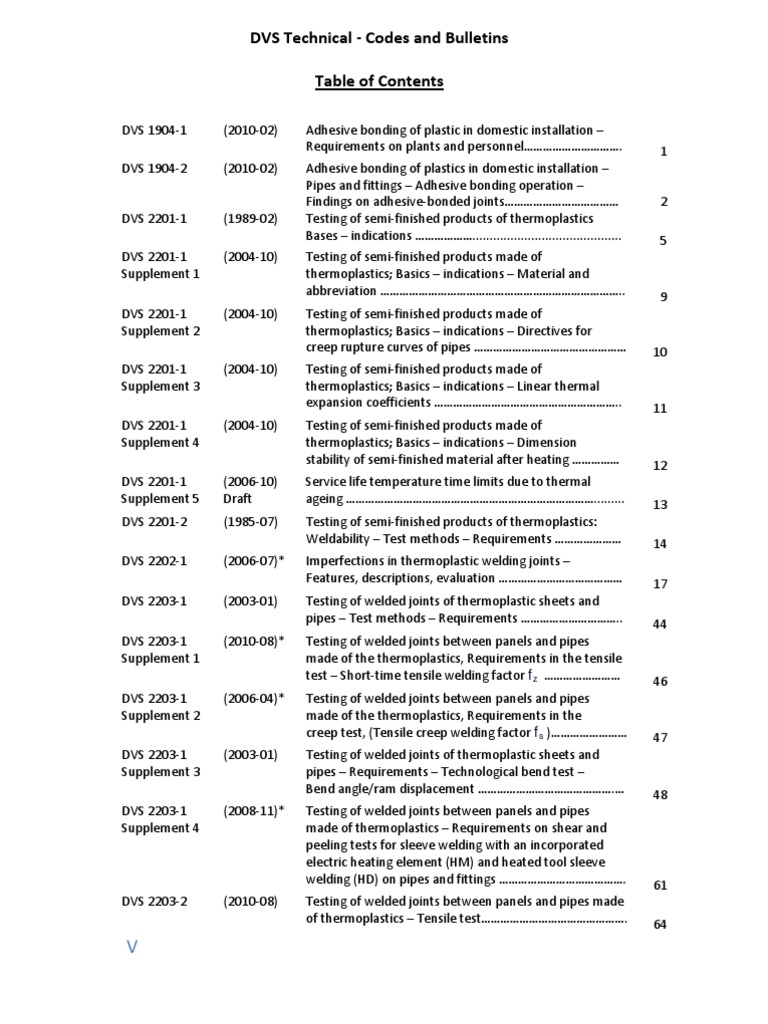 DVS 2011 Table of Contents | PDF | Pipe (Fluid Conveyance) | Polyethylene