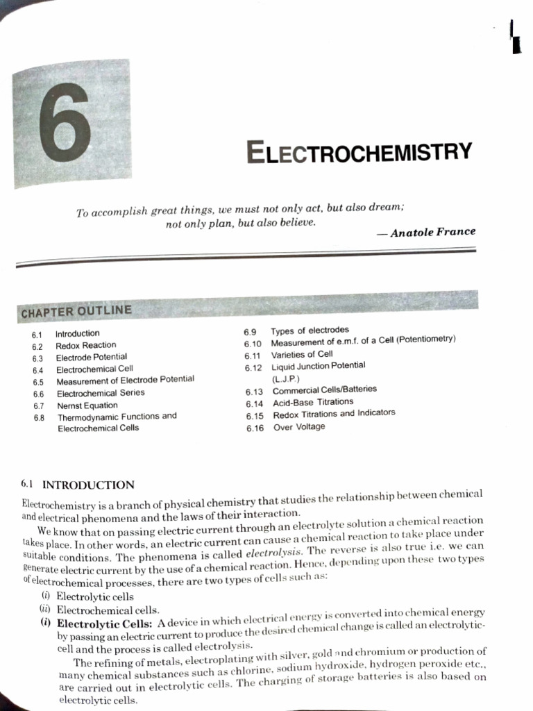 Electrochemistry and Redox Reaction | PDF