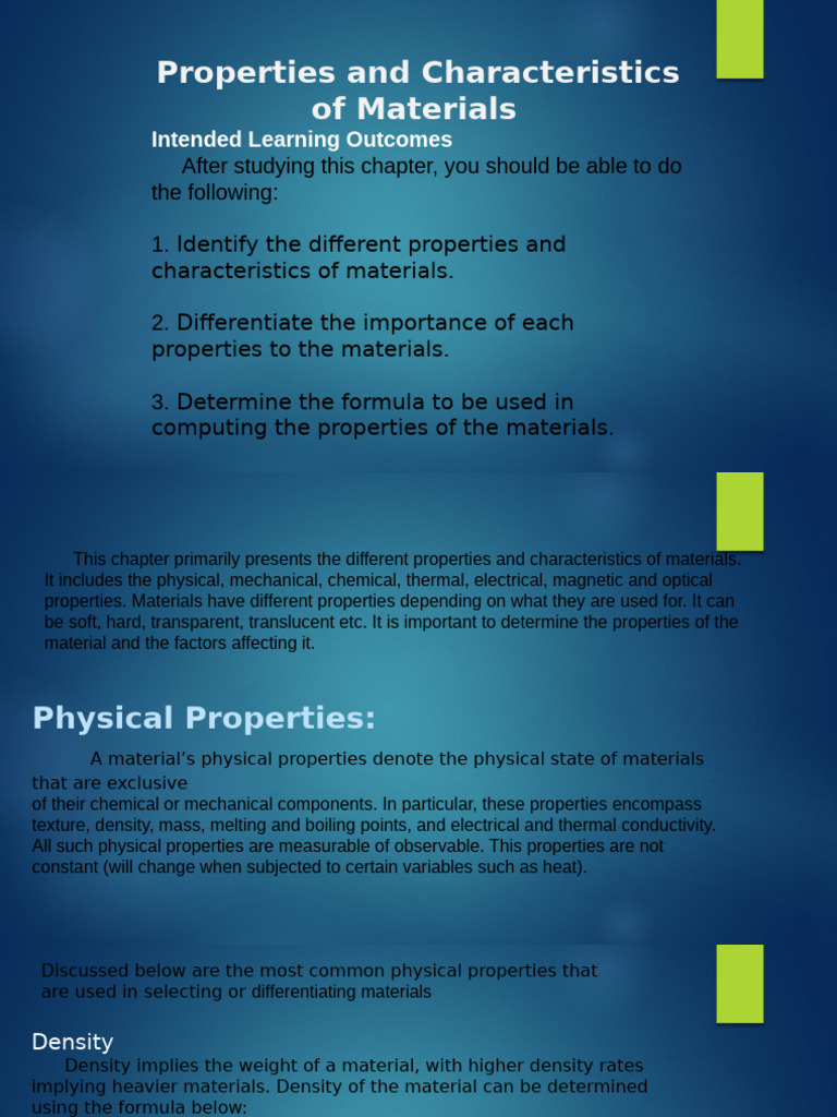 Material Properties and Characteristics Guide | PDF | Deformation ...