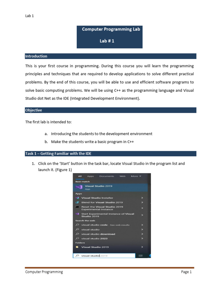 C++ Programming Lab: Getting Started | PDF | Programming | Computer Program