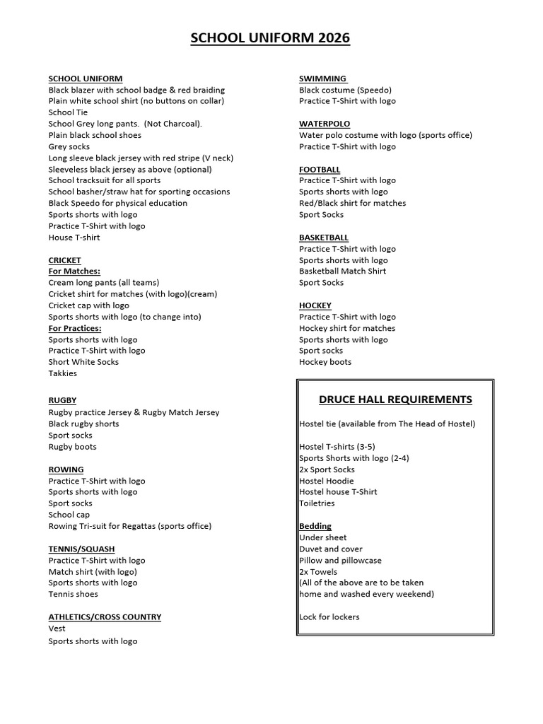 2026 School Uniform Requirements Guide | PDF | Shirt | T Shirt
