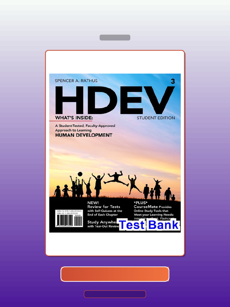 Test Bank for HDEV 3rd Edition Rathus | PDF | Multiple Choice ...