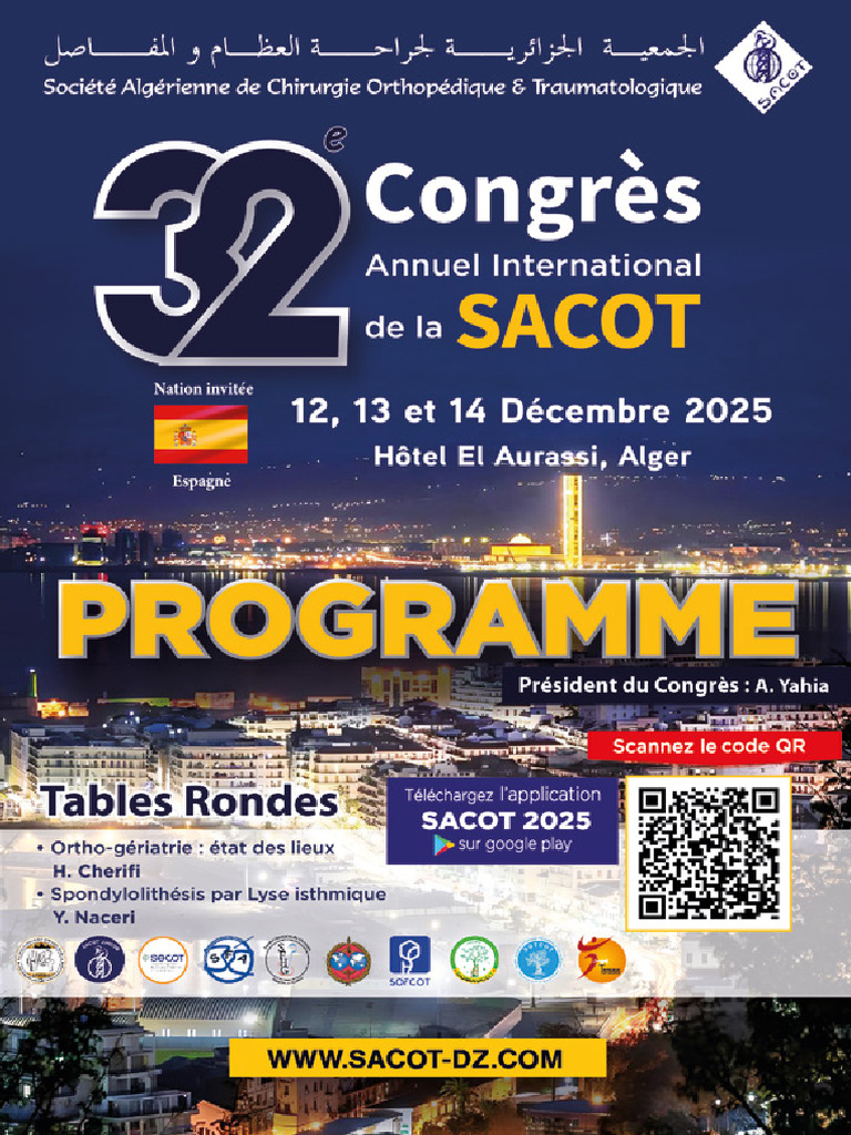 Congrès International SACOT 2025 | PDF | Orthopédie | Système squelettique