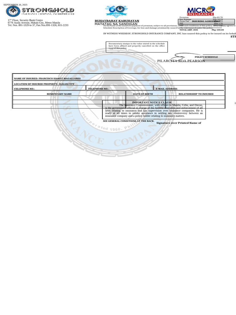 Insurance Policy Overview and Coverage Details | PDF | Insurance