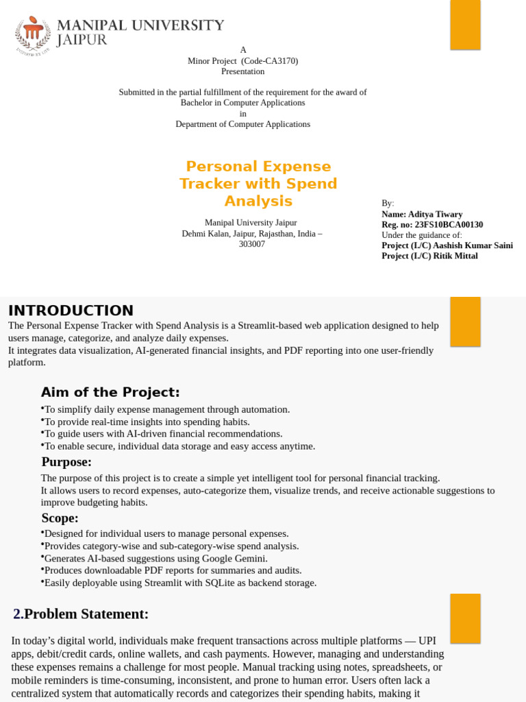 Personal Expense Tracker Web App | PDF | Databases | Artificial ...