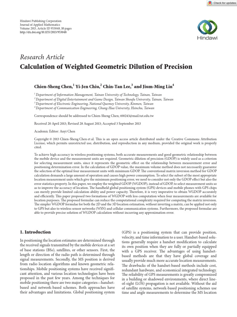 Journal of Applied Mathematics - 2013 - Chen - Calculation of Weighted ...
