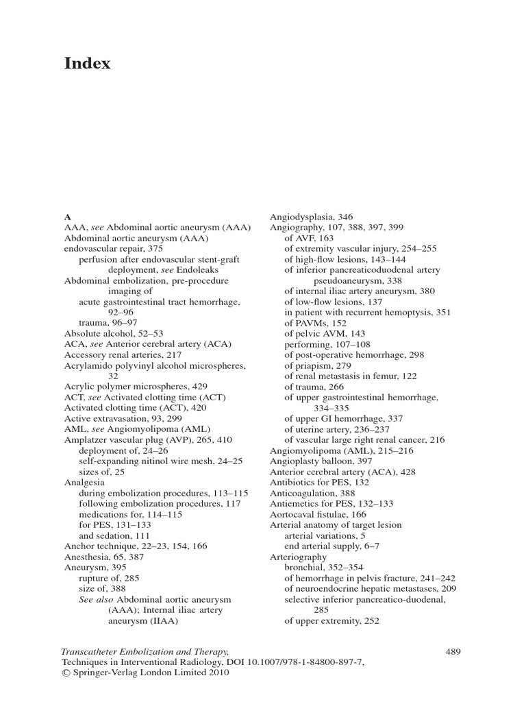 Interventional Radiology Techniques Index | PDF | Angiography ...