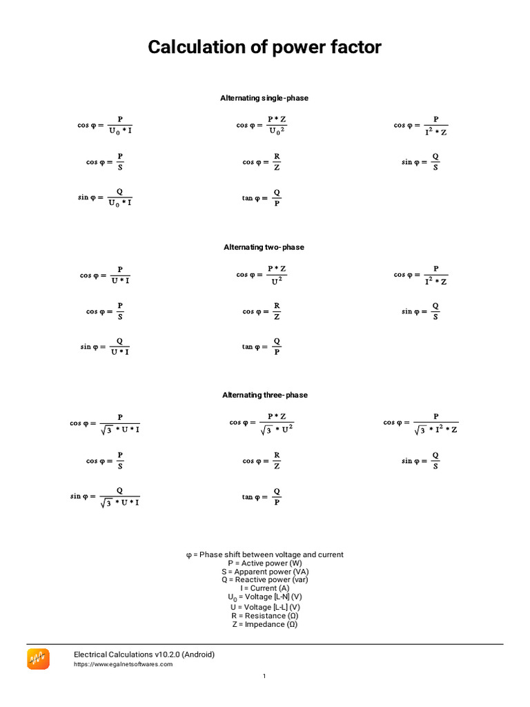 Power Factor Calculation Methods | PDF | Ac Power | Quantity