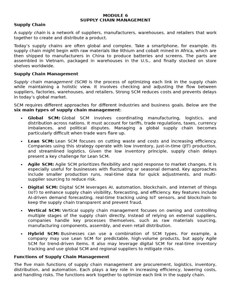 Understanding Supply Chain Management | PDF | Supply Chain Management ...