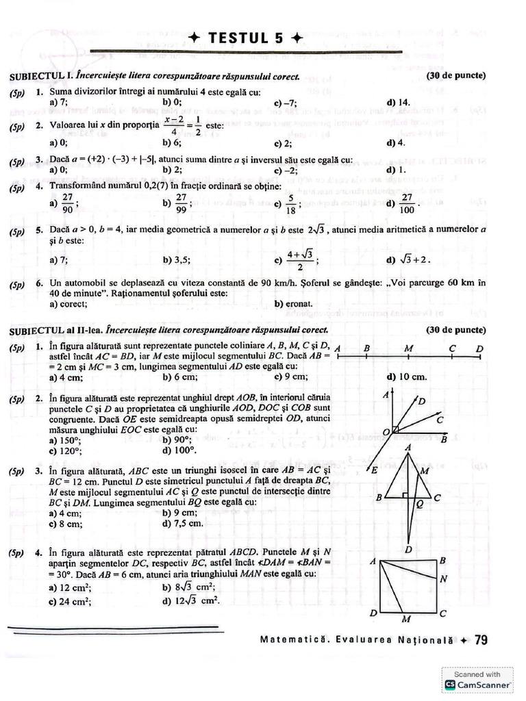 Testul 5 | PDF