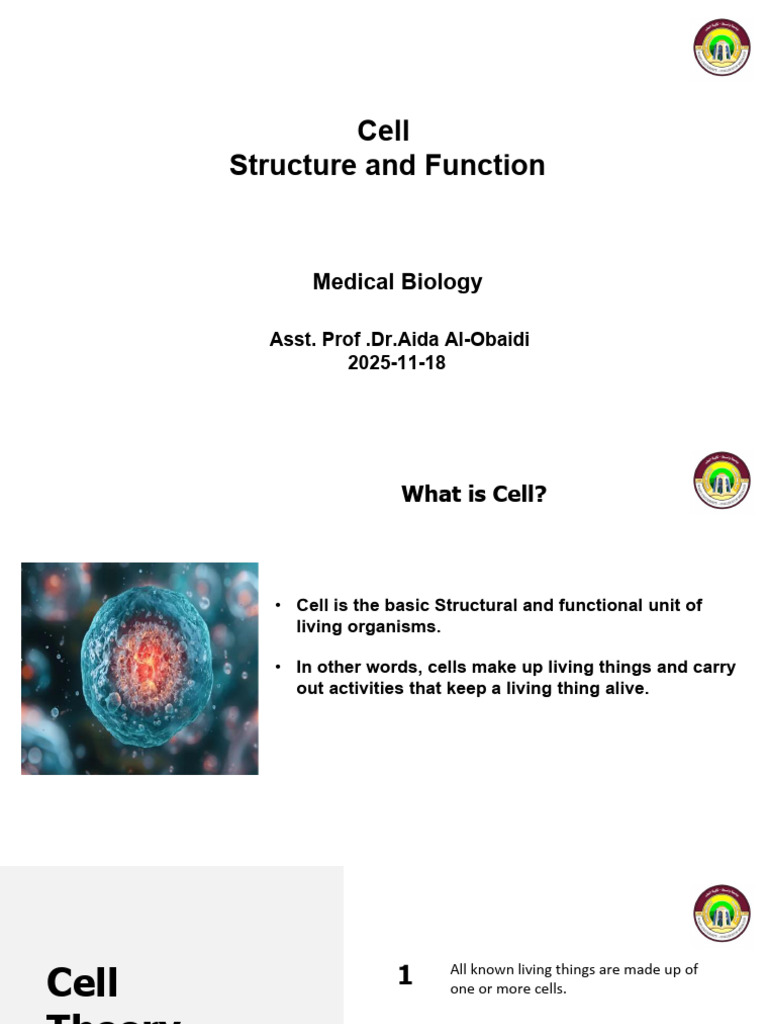 Cell Structure and Function Overview | PDF | Endoplasmic Reticulum ...